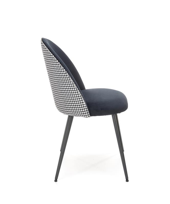 Poze Scaun K478 Velvet Alb-Negru - H 84cm