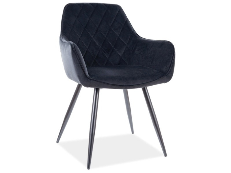 Poze Scaun Linea Velvet Negru/Negru – H82 cm