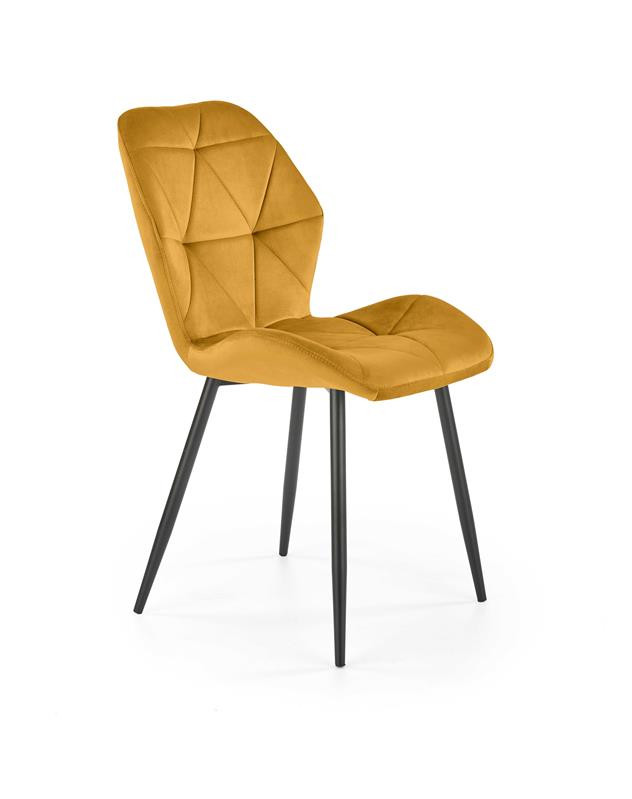 Scaun tapitat k453 velvet mustariu