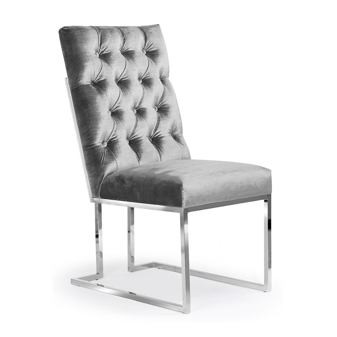 Poze Scaun tapitat Paul gri/silver - H97 cm