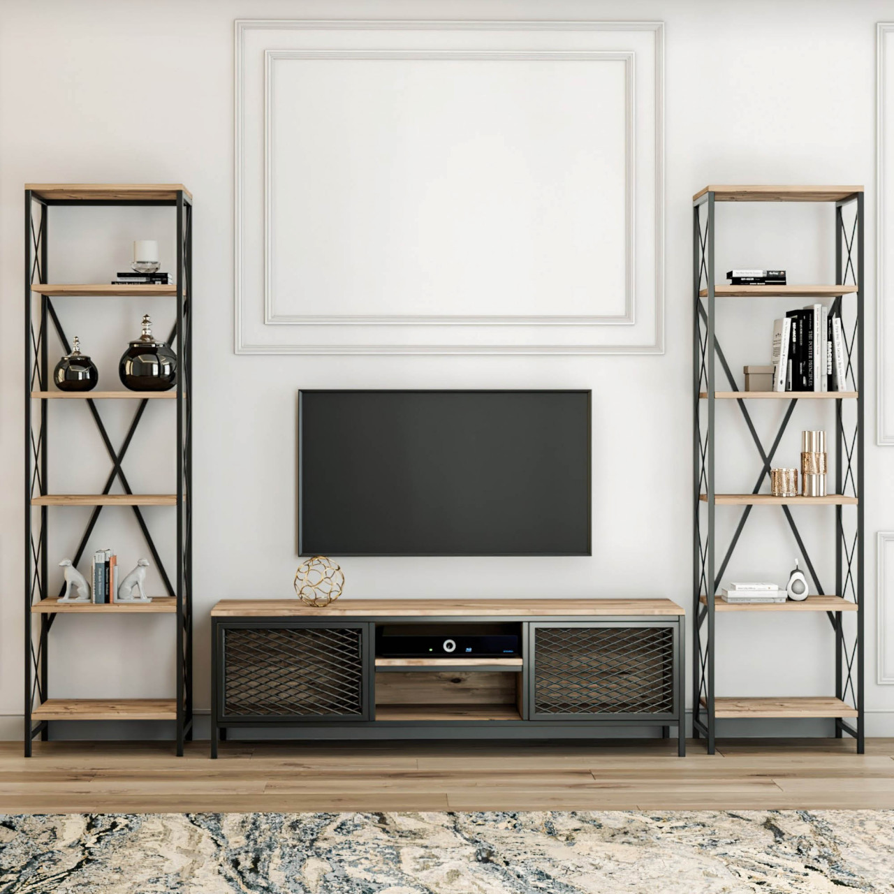 Poze Set Comoda TV + 2 rafturi Maxim (3 piese)