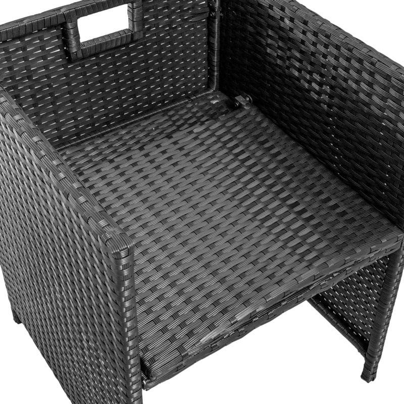 Poze Set masa + 4 fotolii + 4 tabureti Cordia gri/antracitL110 cm