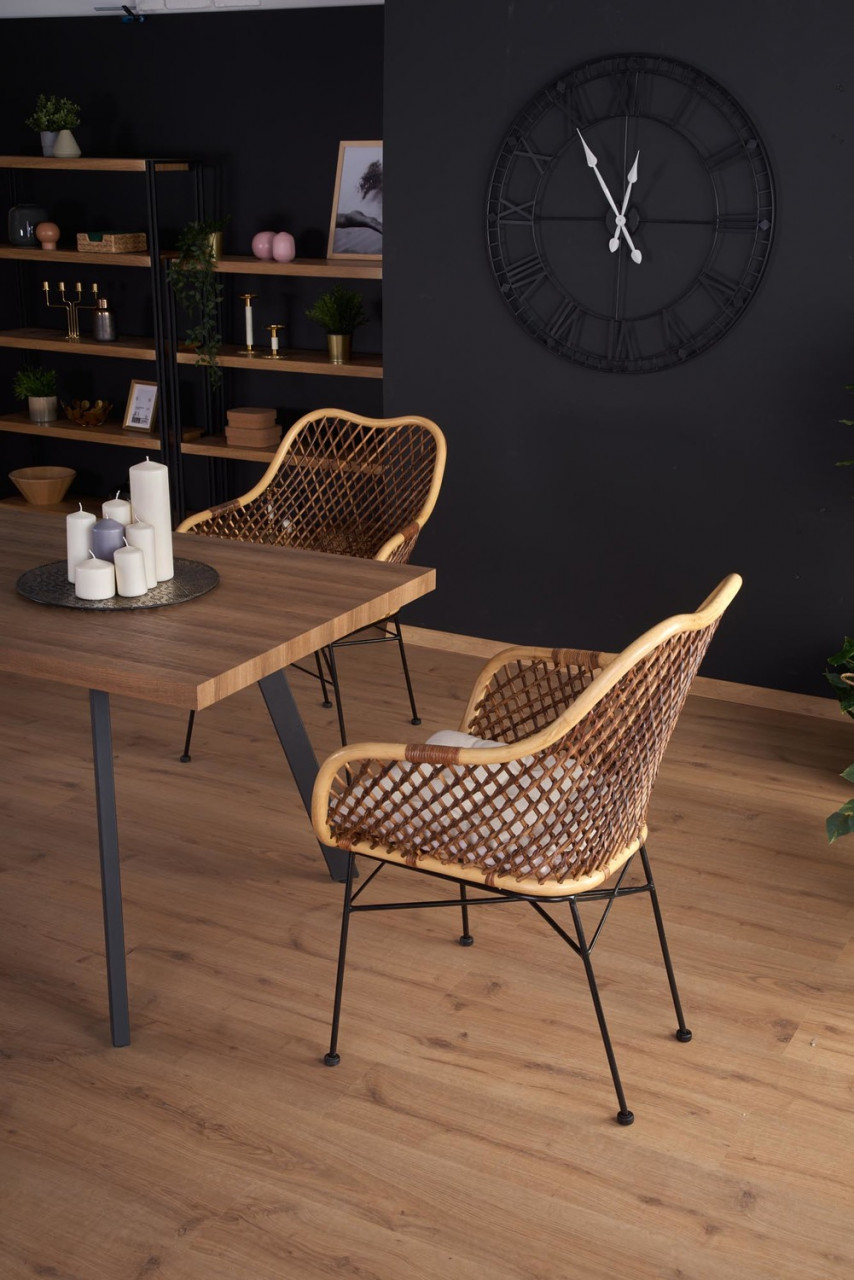 Poze Set masa extensibila Berlin L160-220 cm + 4 scaune K336 ratan natural