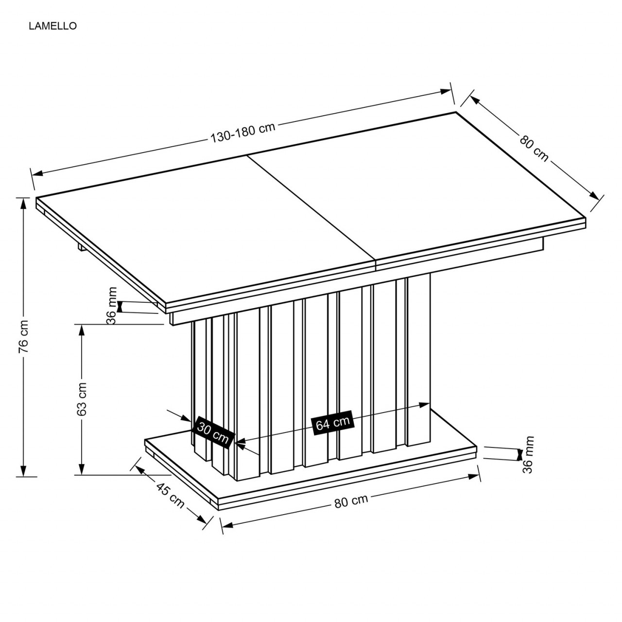 Poze Set masa extensibila Lamello L130-180 cm + 4 scaune K518 crem