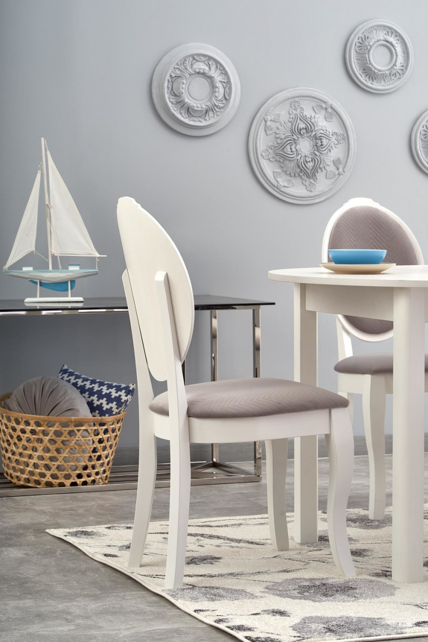 Poze Set masa extensibila Ringo alb/alb L102-142 cm + 4 scaune Velo gri/alb