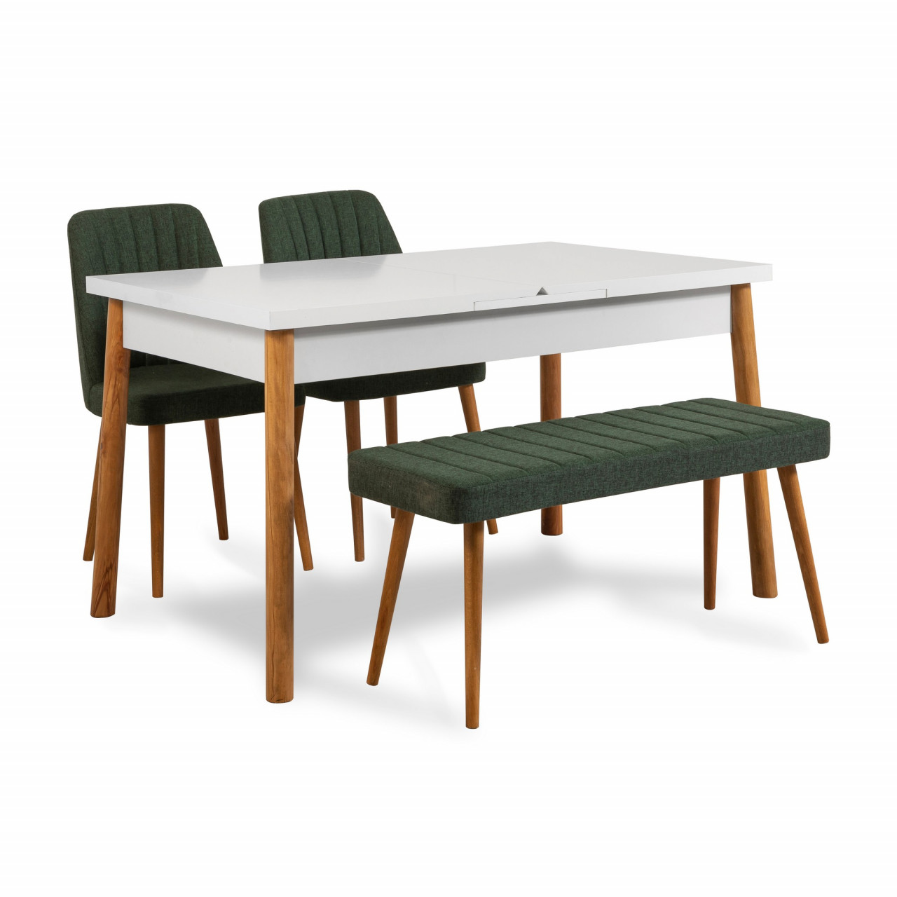 Poze Set masa extensibila si scaune (4 piese) Santiago White Atlantic-Green