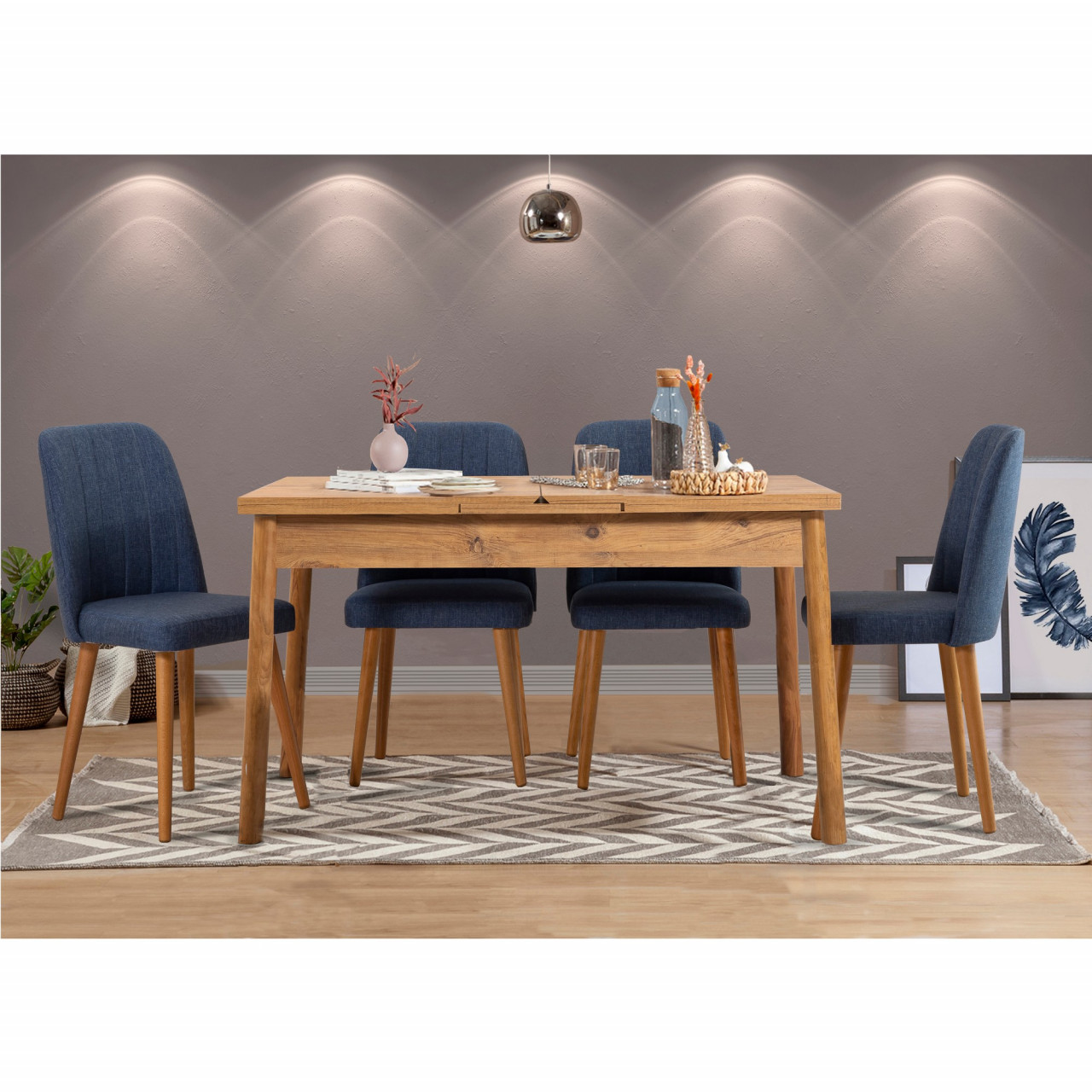 Poze Set masa extensibila si scaune (5 piese) Santiago Atlantic Navy Blue V2