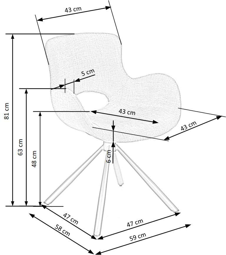 Poze Set masa extensibila Silvestro L180-220 cm + 4 scaune K475 gri