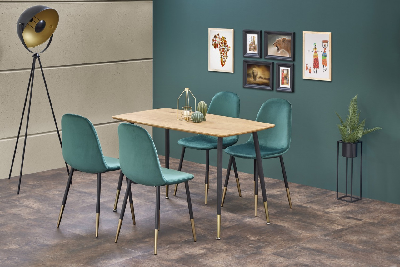 Poze Set masa Tripolis L120 cm + 4 scaune K379 verde/negru