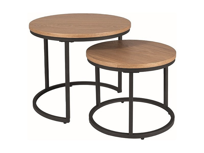 Set mese de cafea amaro – stejar/negru