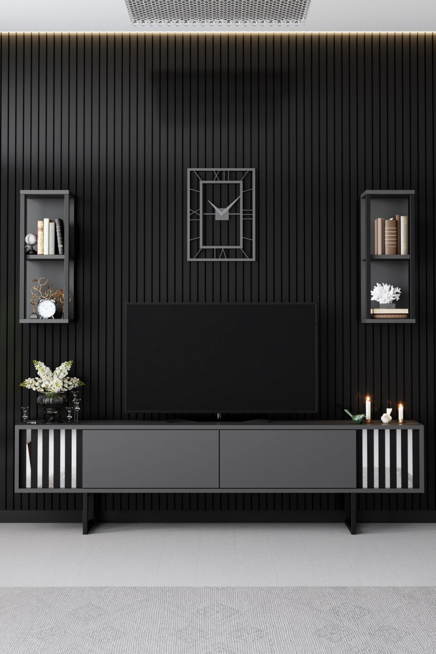 Poze Set mobilier living Chrome Line antracit / negru