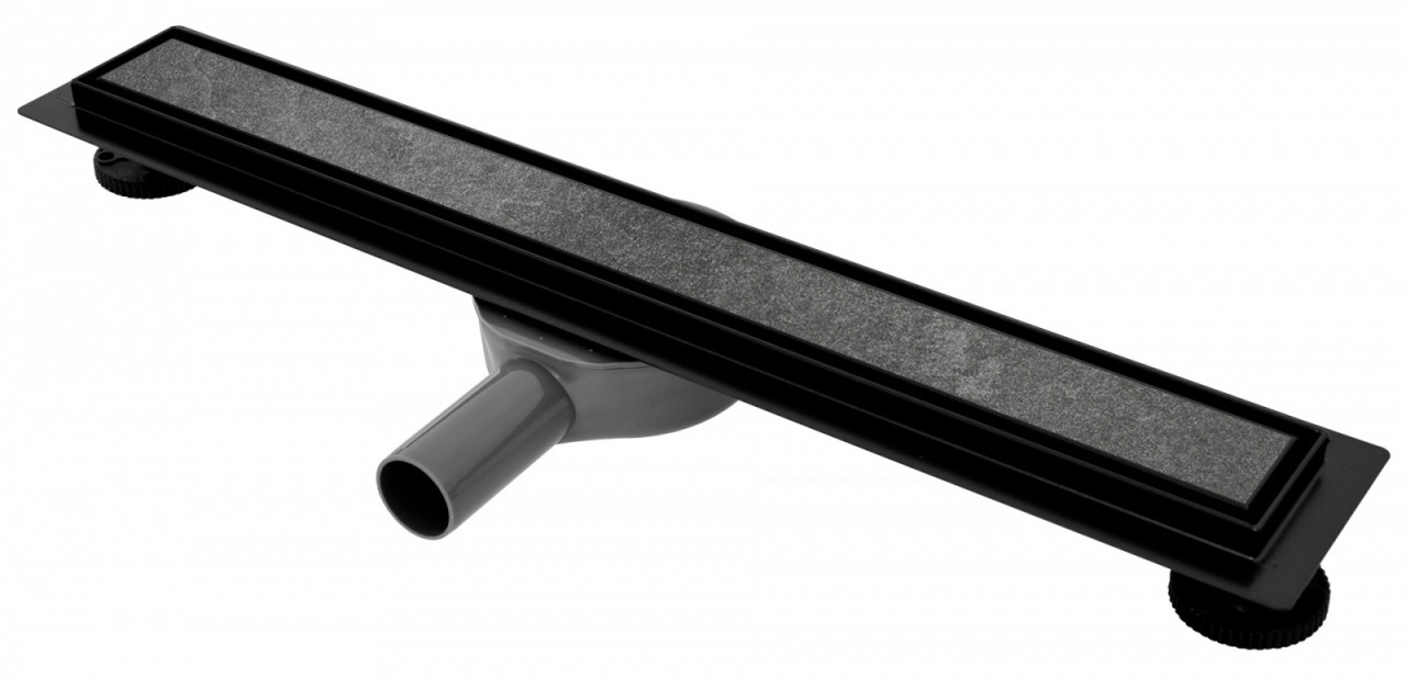 Poze Set rigola pentru dus cu capac Neo Slim Pure Negru - 70 cm