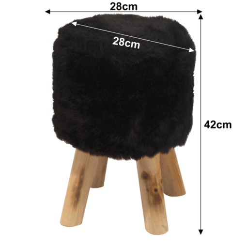 Poze Taburet blana neagra/pin ALPIA – 28x28x42 cm