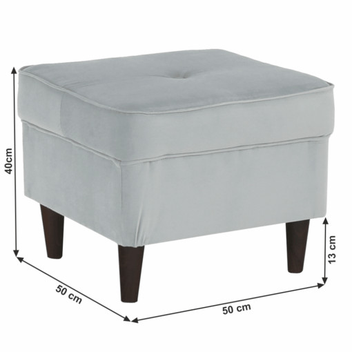 Poze Taburet modern gri/nuc RUFINO 50lx40hx50a cm