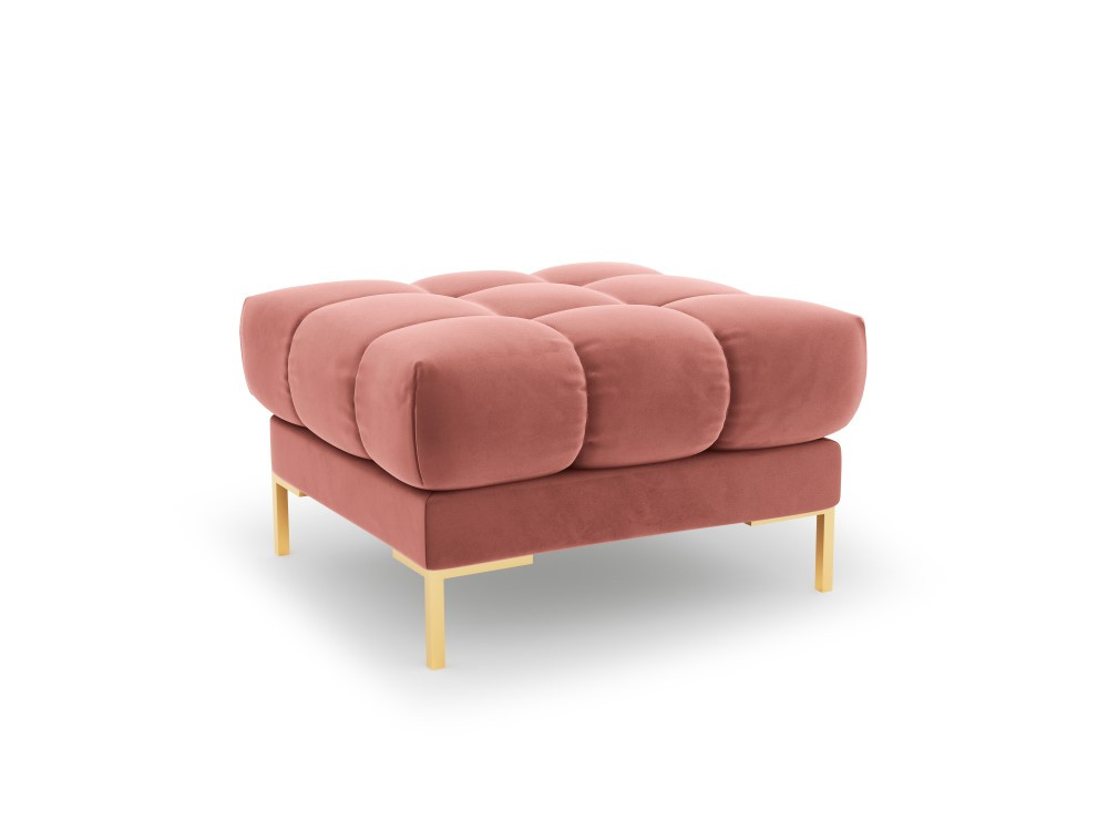 Poze Taburet tapitat Bali velvet/picioare gold – L60 x l60 x h41