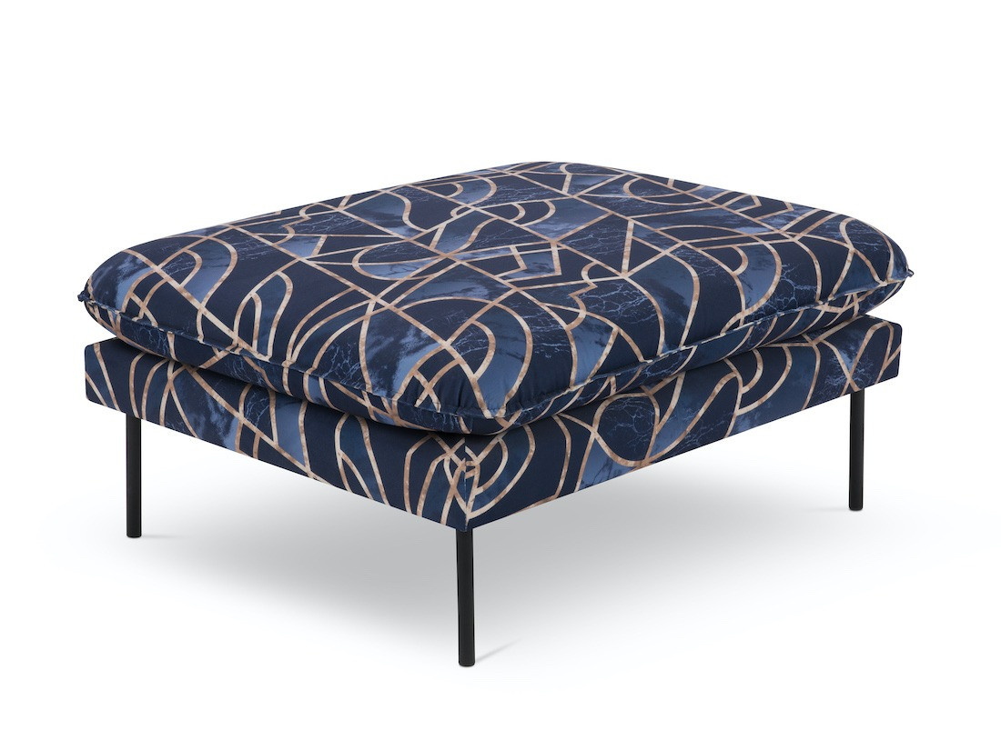 Poze Taburet tapitat Vienna velvet/picioare negre – L100 x l80 x h43 cm