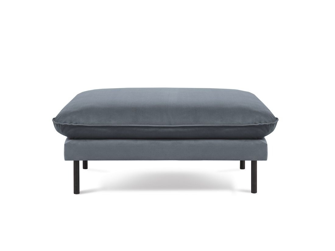 Poze Taburet tapitat Vienna velvet/picioare negre – L100 x l80 x h43 cm