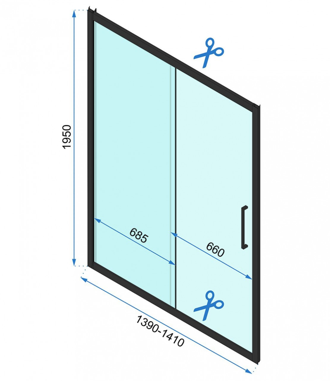 Poze Ușă pentru dus Rapid Slide sticla securizata – 140×195 cm