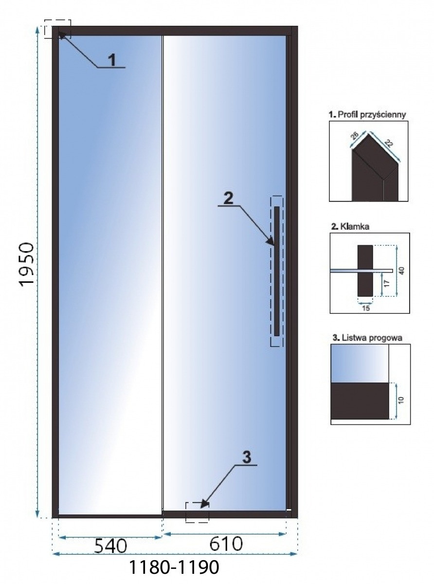 Poze Ușă pentru dus Solar sticla securizata - 120x195 cm