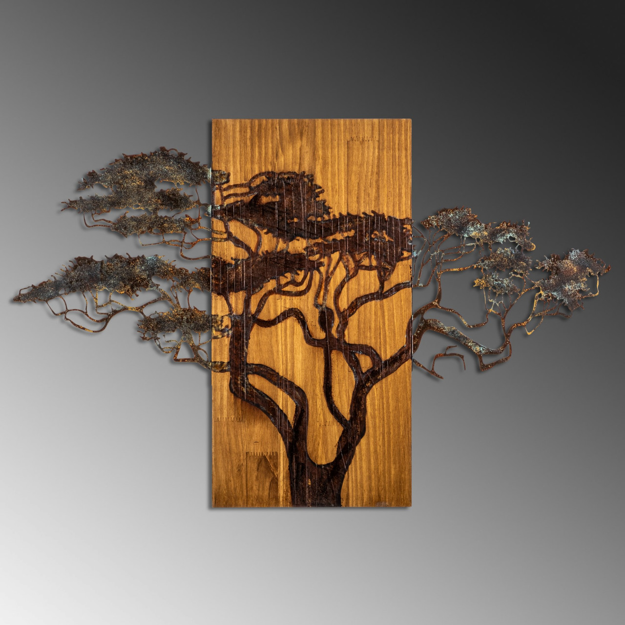 Poze Accesoriu decorativ de perete din lemn Acacia Tree - 387-A