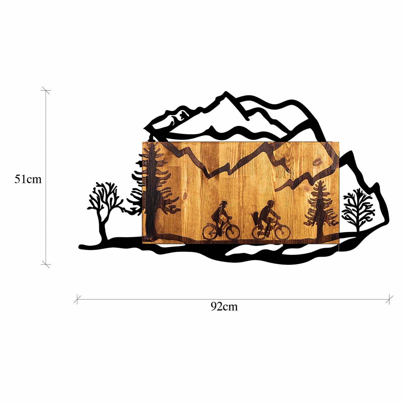 Poze Accesoriu decorativ de perete din lemn Bicycle riding in nature 2