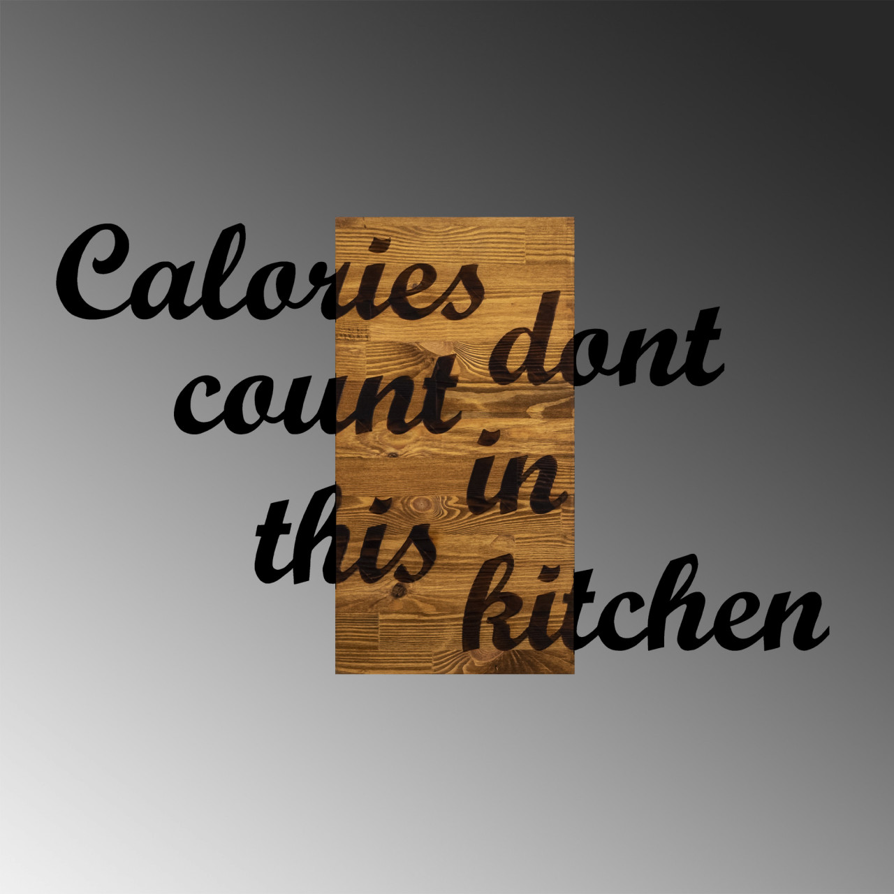 Poze Accesoriu decorativ de perete din lemn Calories don't count