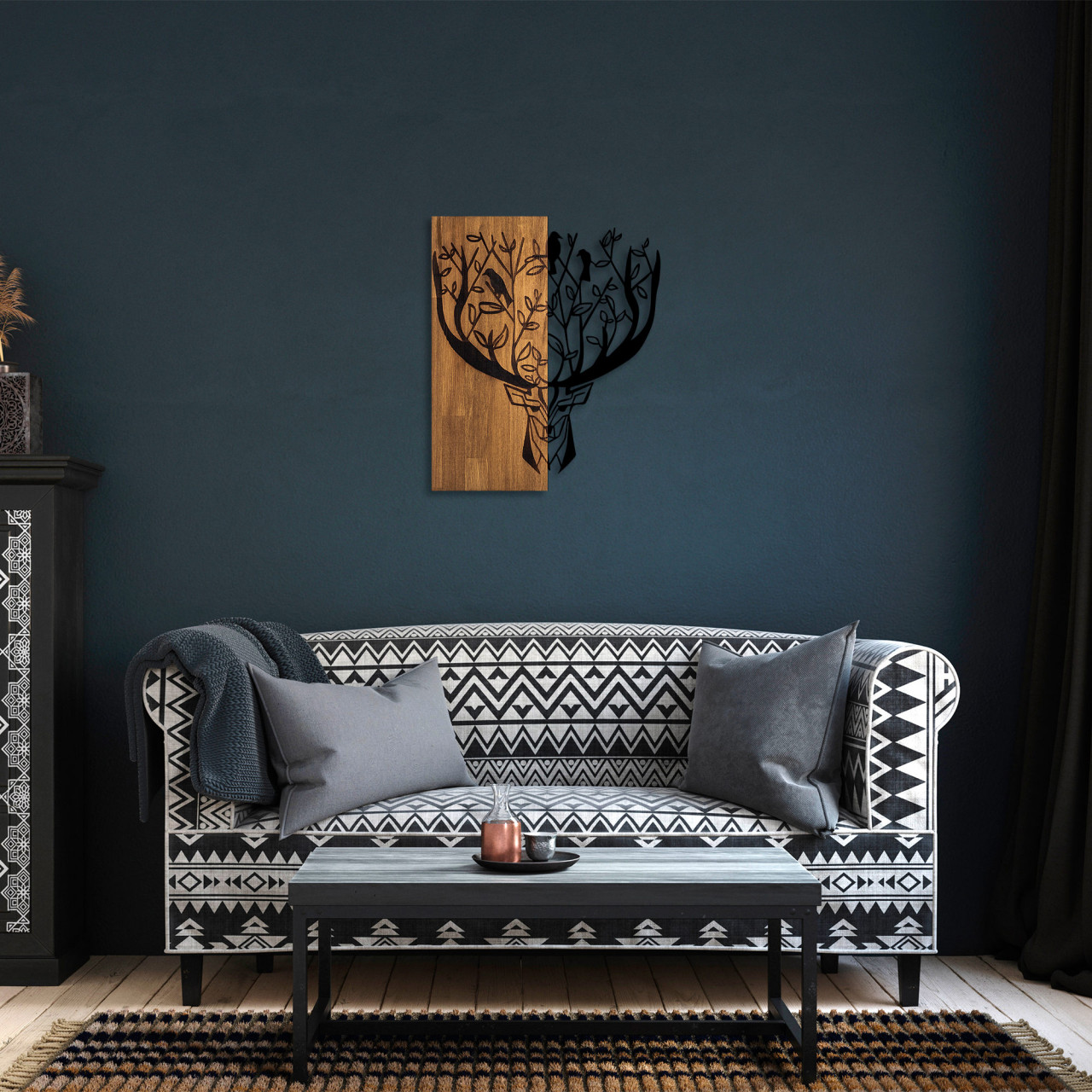 Poze Accesoriu decorativ de perete din lemn Deer 1