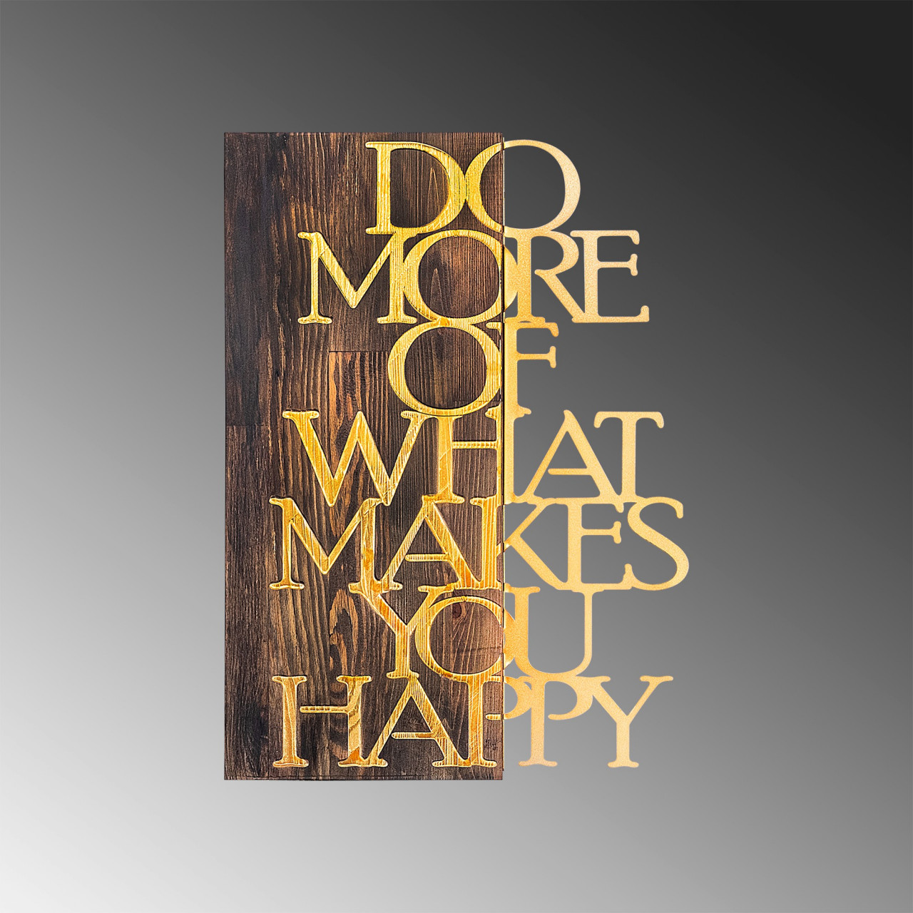 Poze Accesoriu decorativ de perete din lemn Do more - auriu