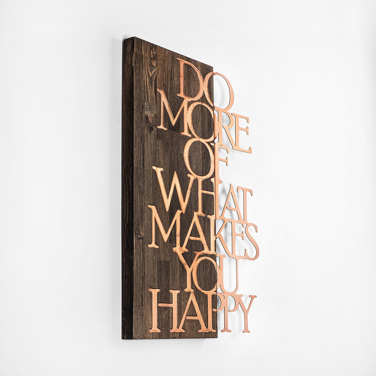 Poze Accesoriu decorativ de perete din lemn Do More Of What Makes You Happy - Copper