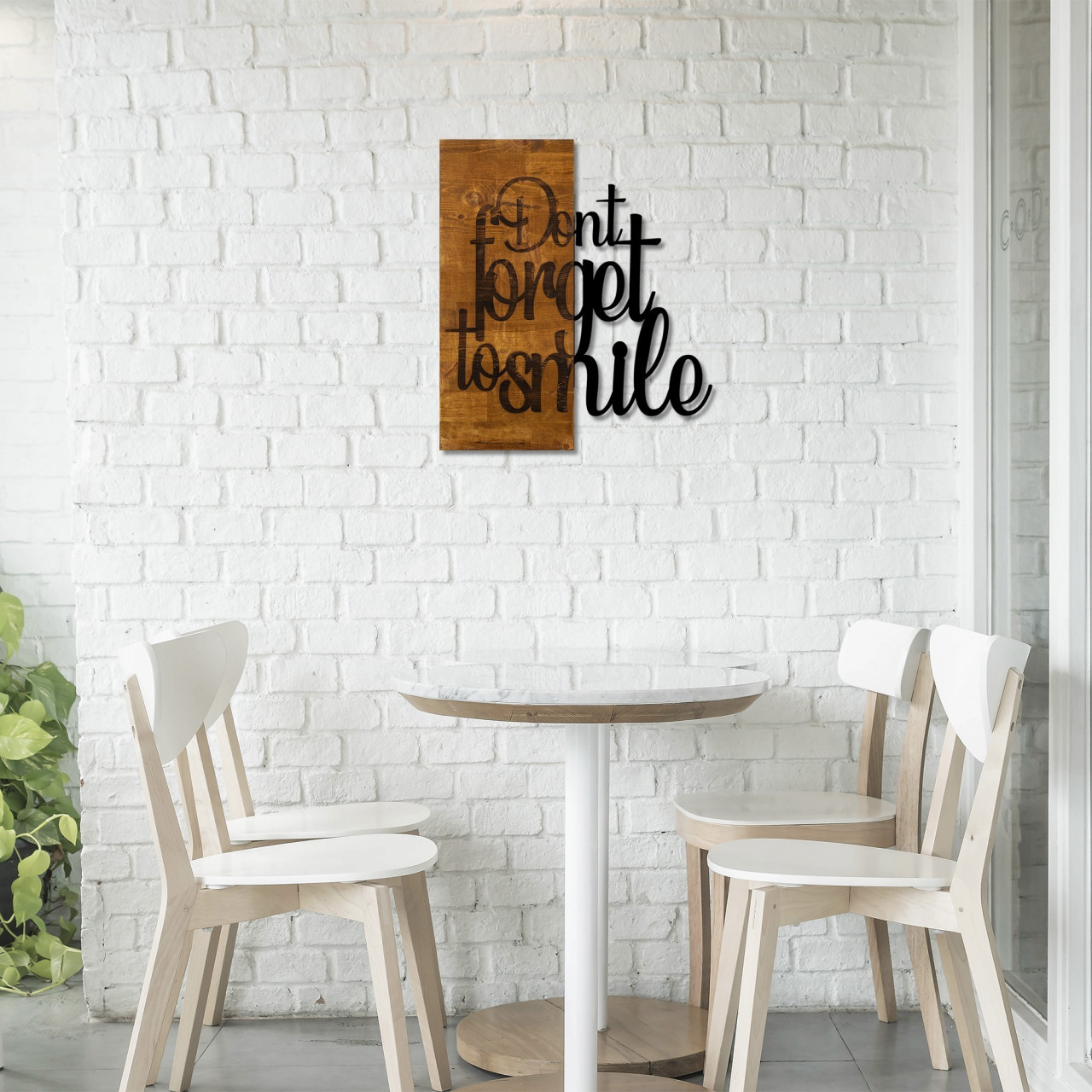 Poze Accesoriu decorativ de perete din lemn Dont Forget To Smile