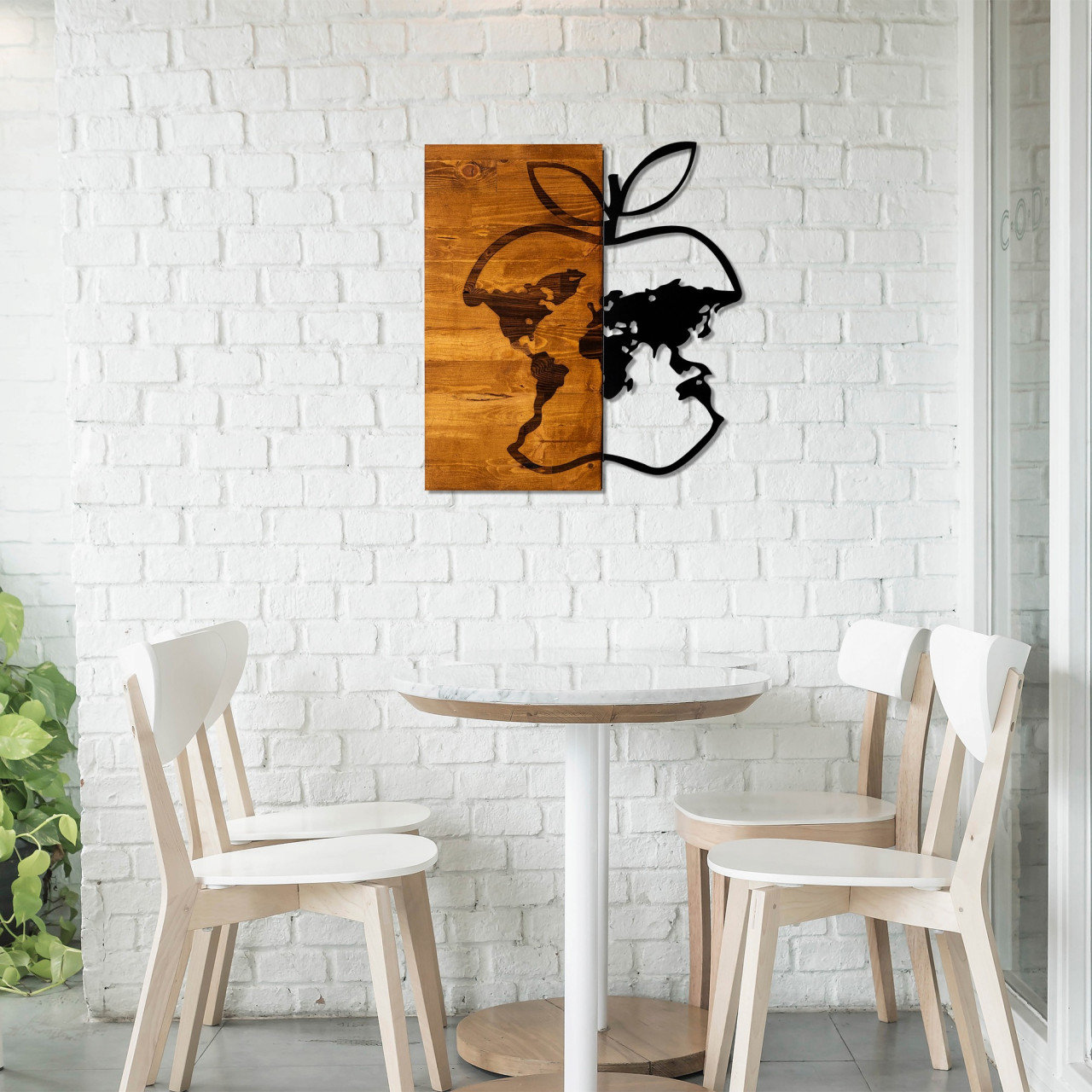 Poze Accesoriu decorativ de perete din lemn Dunya nuc/negru