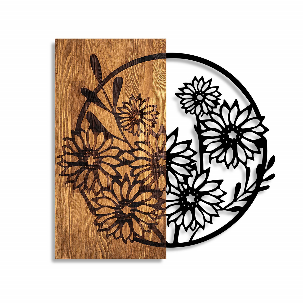 Poze Accesoriu decorativ de perete din lemn Flowers 1