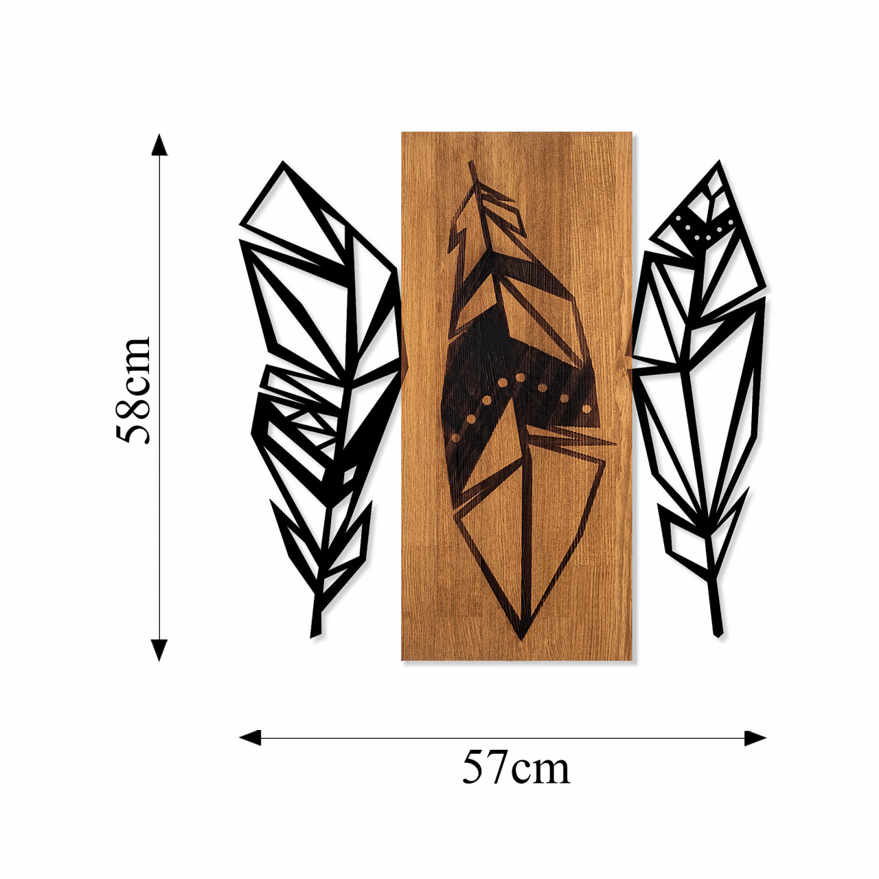 Poze Accesoriu decorativ de perete din lemn Leaves 2