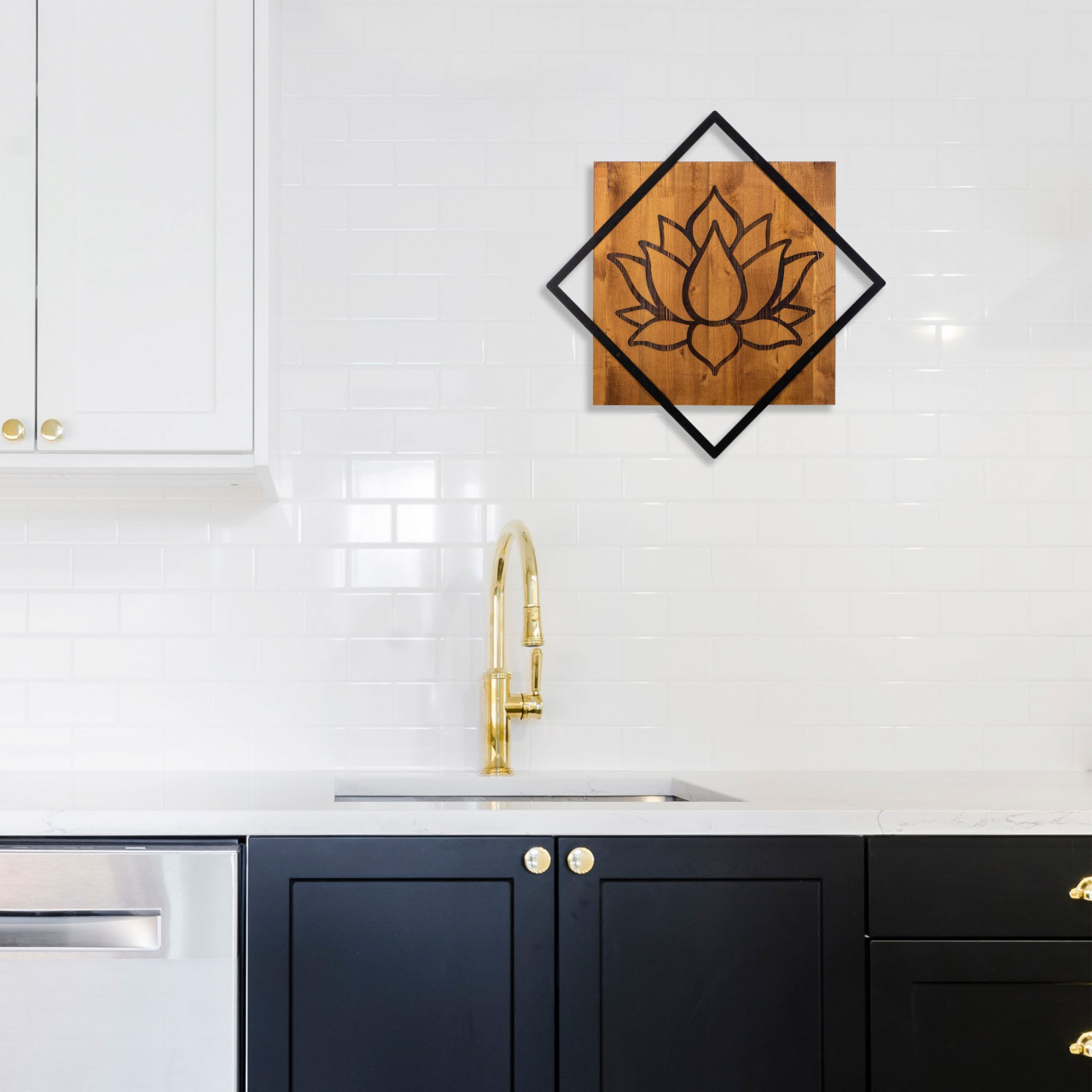 Poze Accesoriu decorativ de perete din lemn Lotus