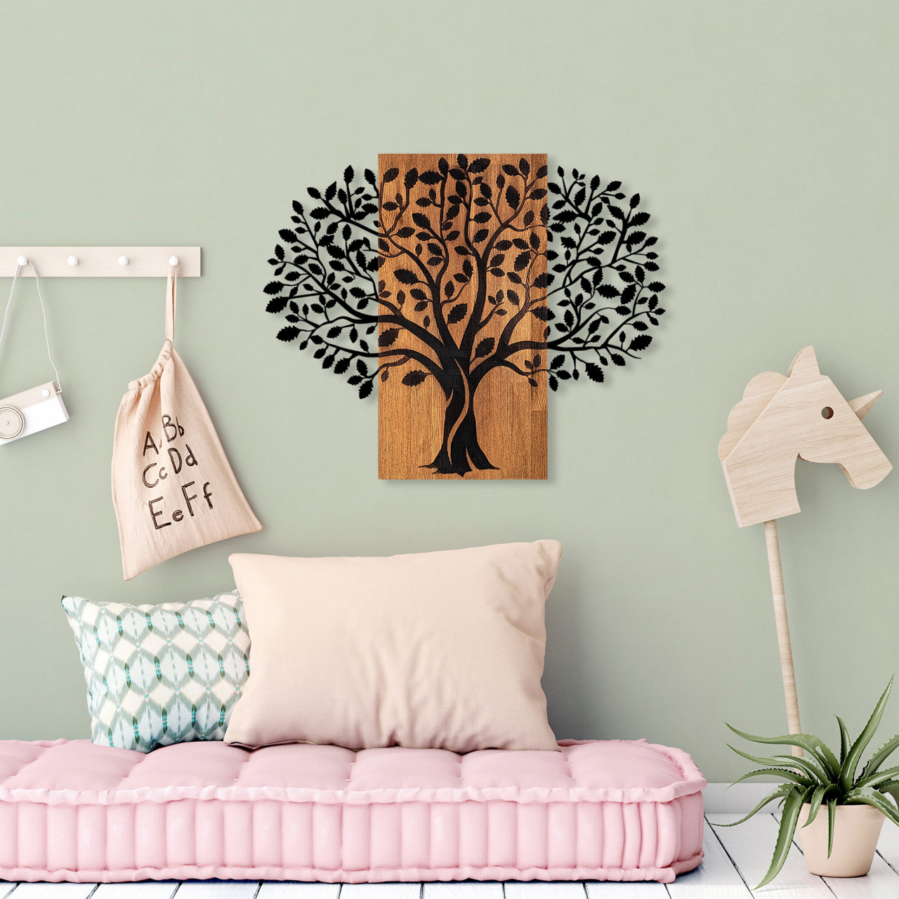 Poze Accesoriu decorativ de perete din lemn Magical tree - 378