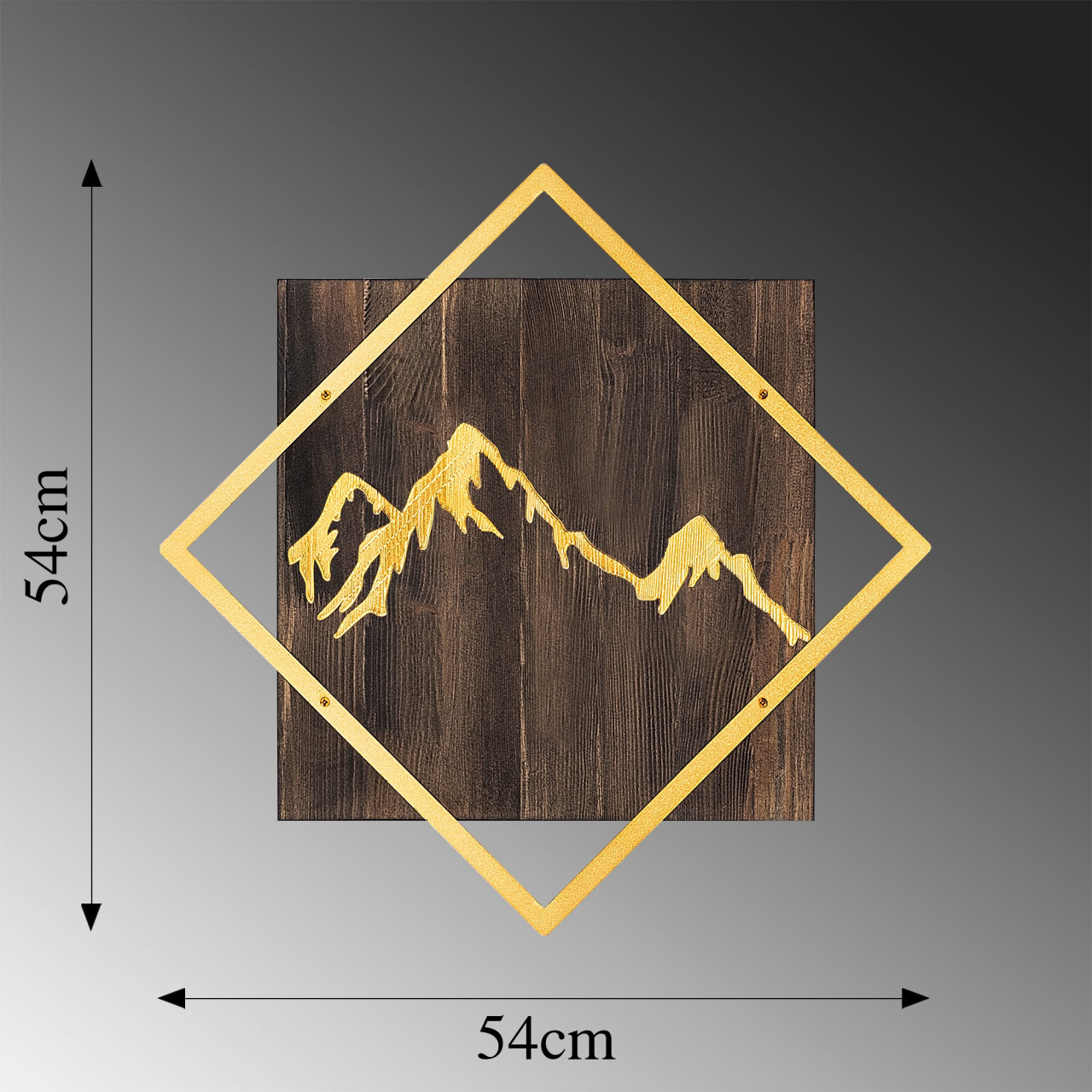 Poze Accesoriu decorativ de perete din lemn Mountain auriu