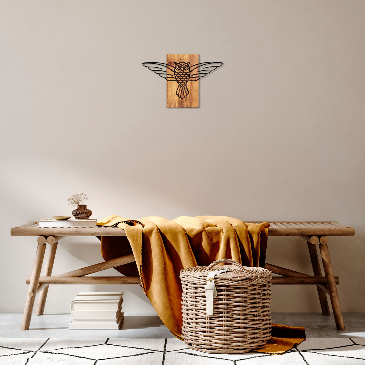 Poze Accesoriu decorativ de perete din lemn Owl - 337