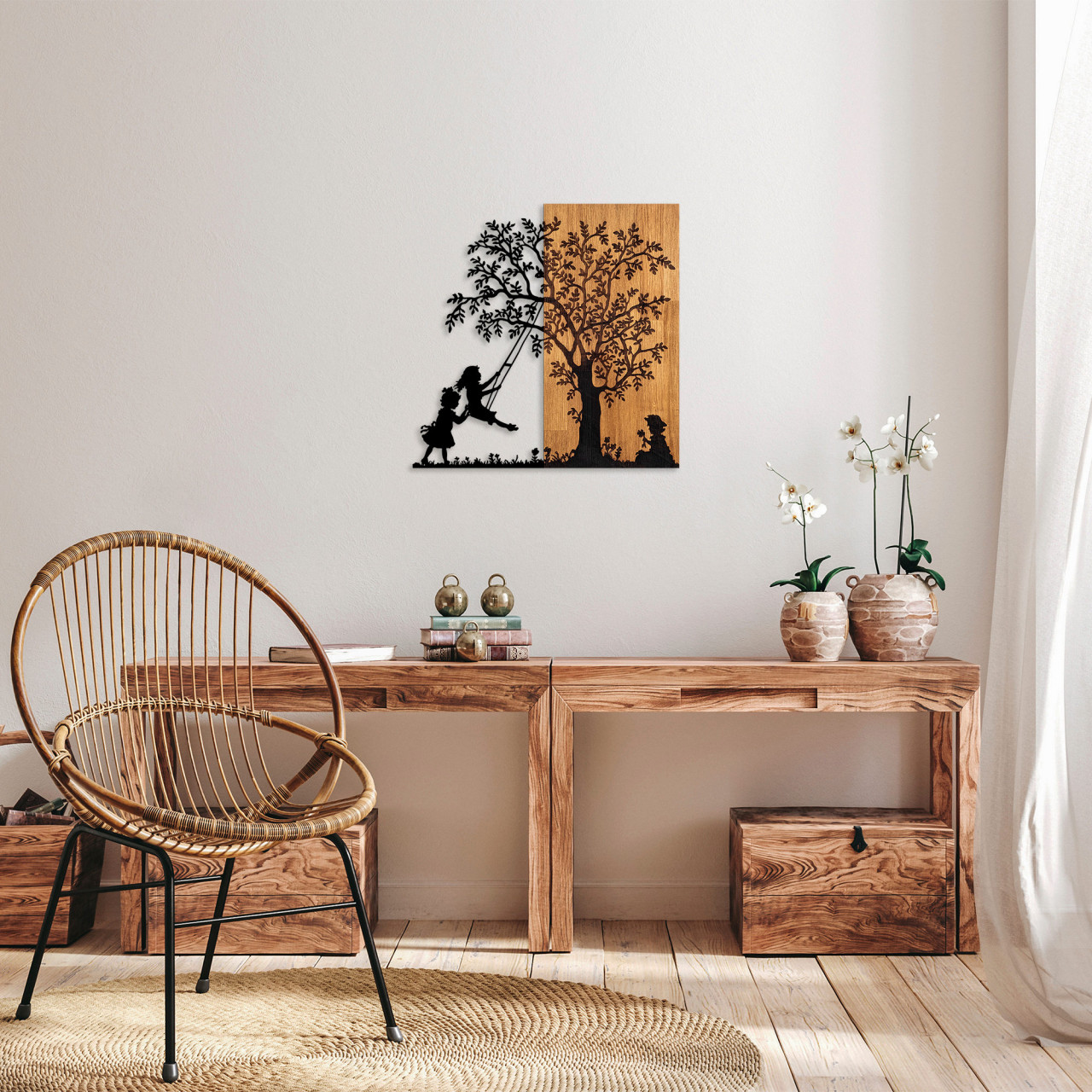 Poze Accesoriu decorativ de perete din lemn The Tree And The Shaking Children