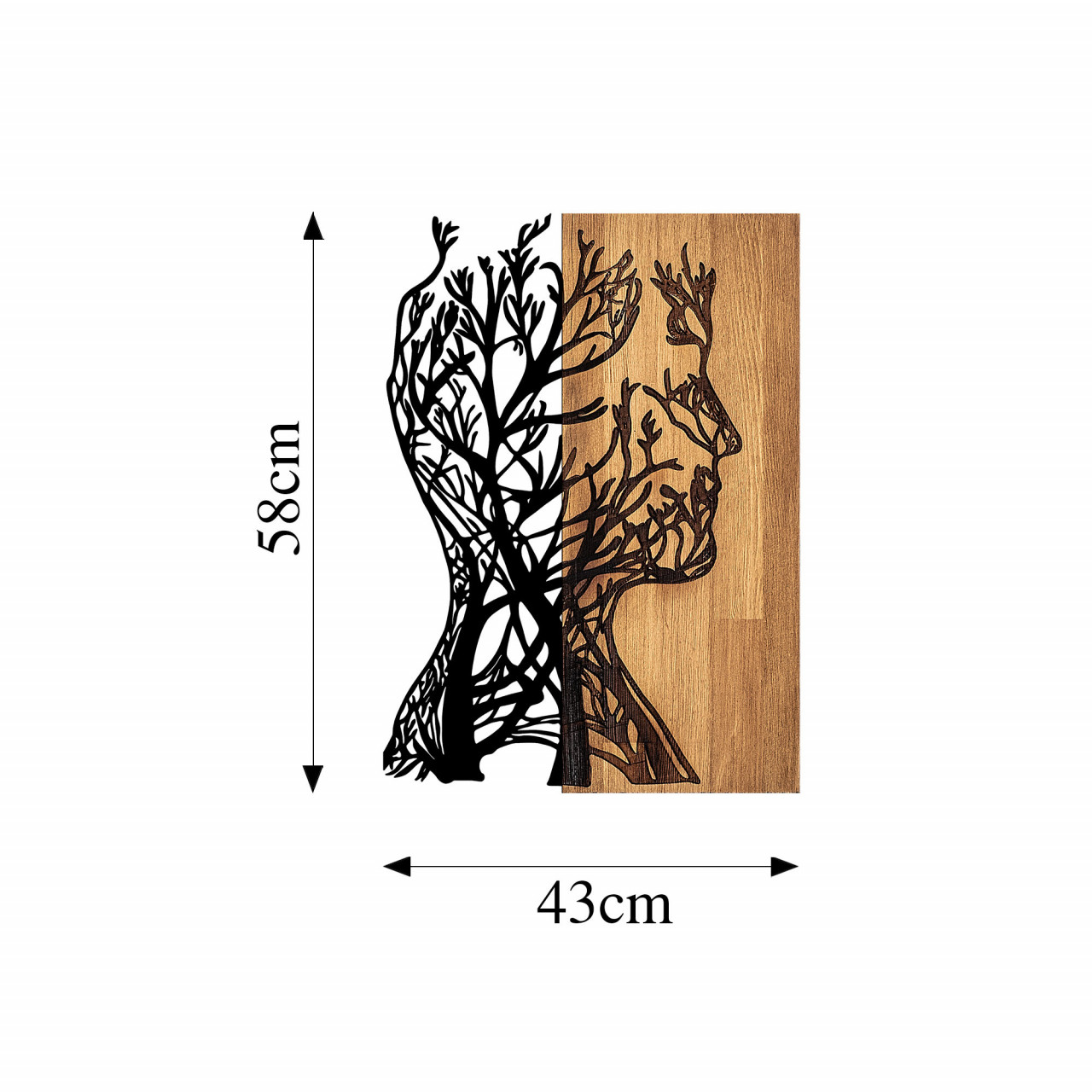Poze Accesoriu decorativ de perete din lemn Tree Man - 319