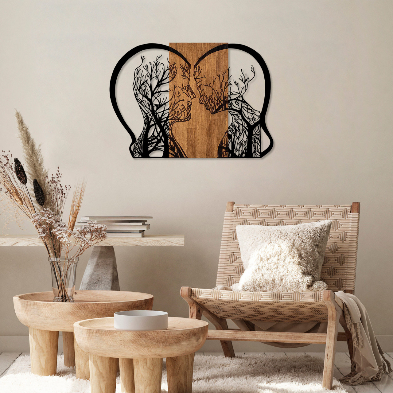Poze Accesoriu decorativ de perete din lemn Tree woman and man love