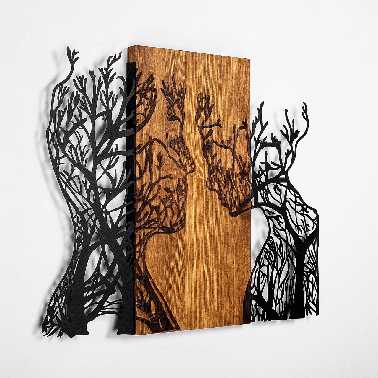 Poze Accesoriu decorativ de perete din lemn Tree Woman And Man