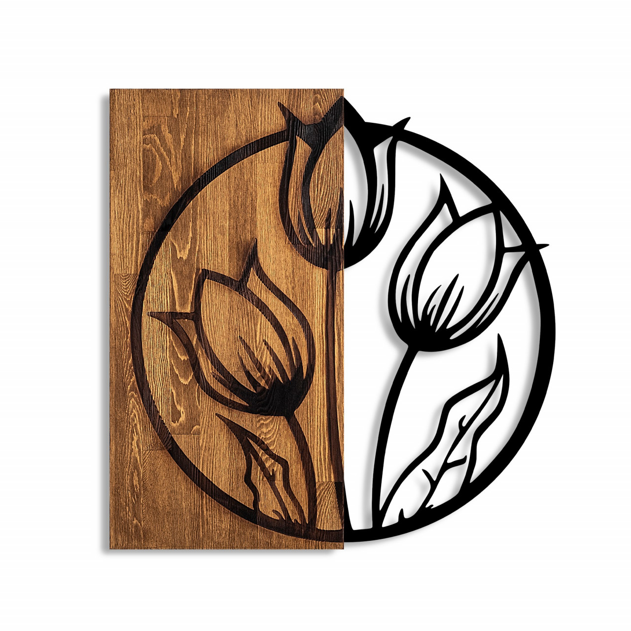 Poze Accesoriu decorativ de perete din lemn Tulips