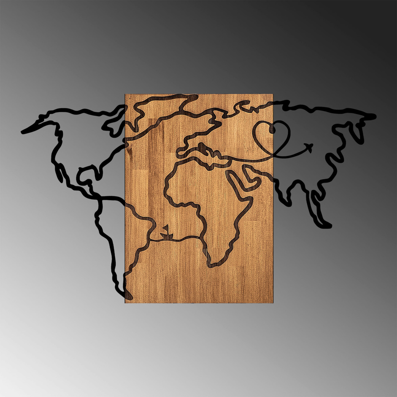 Poze Accesoriu decorativ de perete din lemn Wold Map - 316