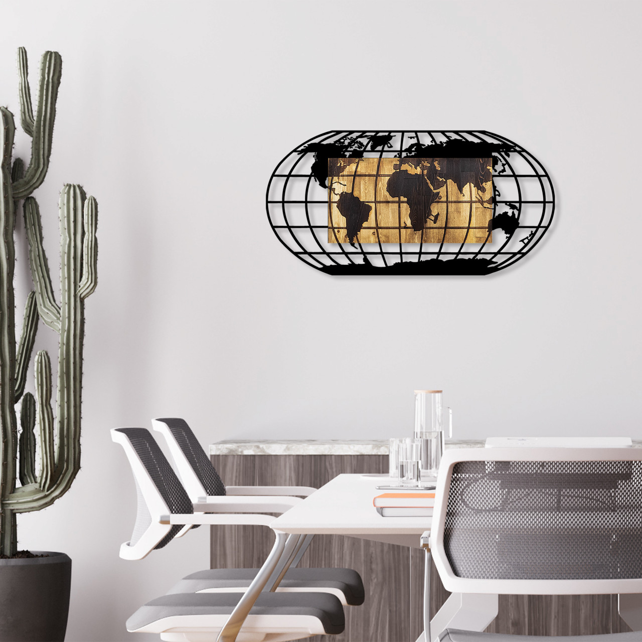 Poze Accesoriu decorativ de perete din lemn World Map 2