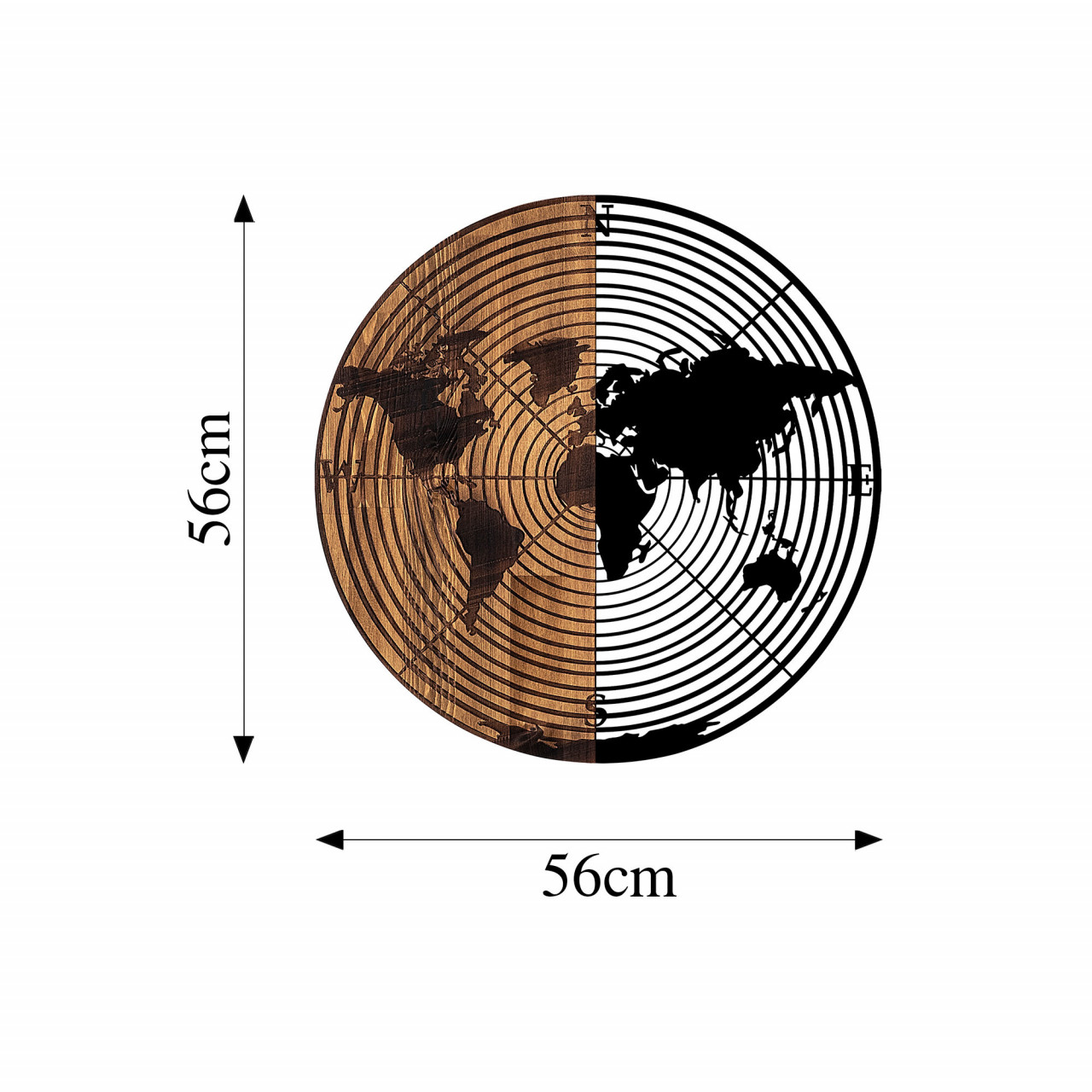 Poze Accesoriu decorativ de perete din lemn World Map - 321