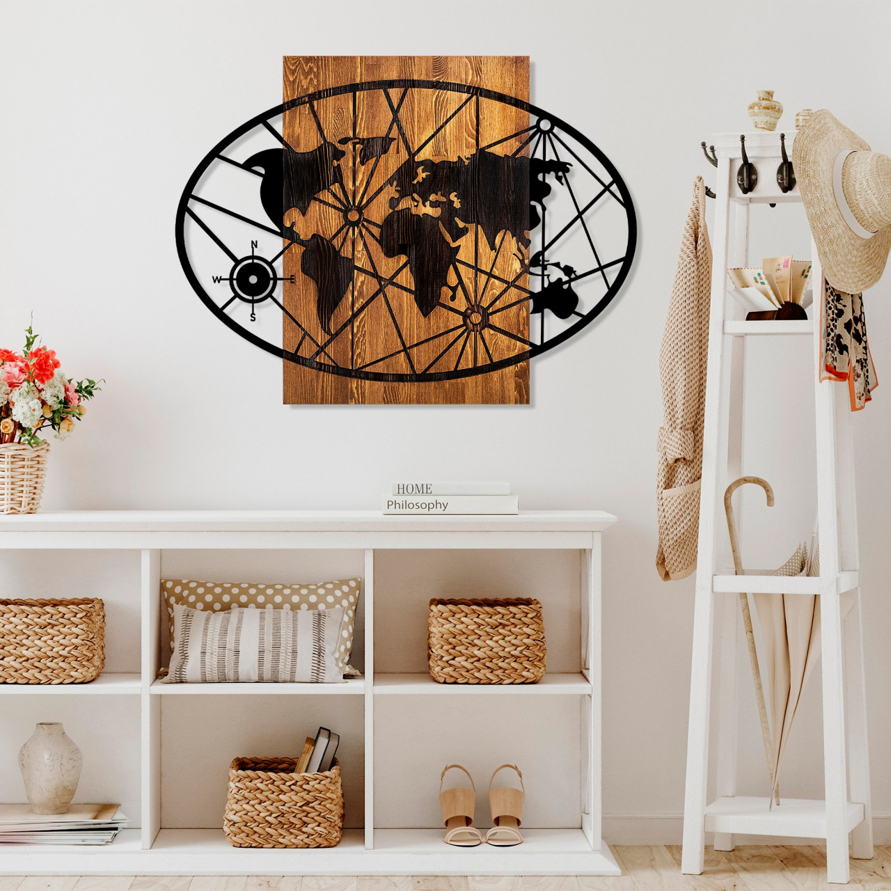 Poze Accesoriu decorativ de perete din lemn World Map 4-L