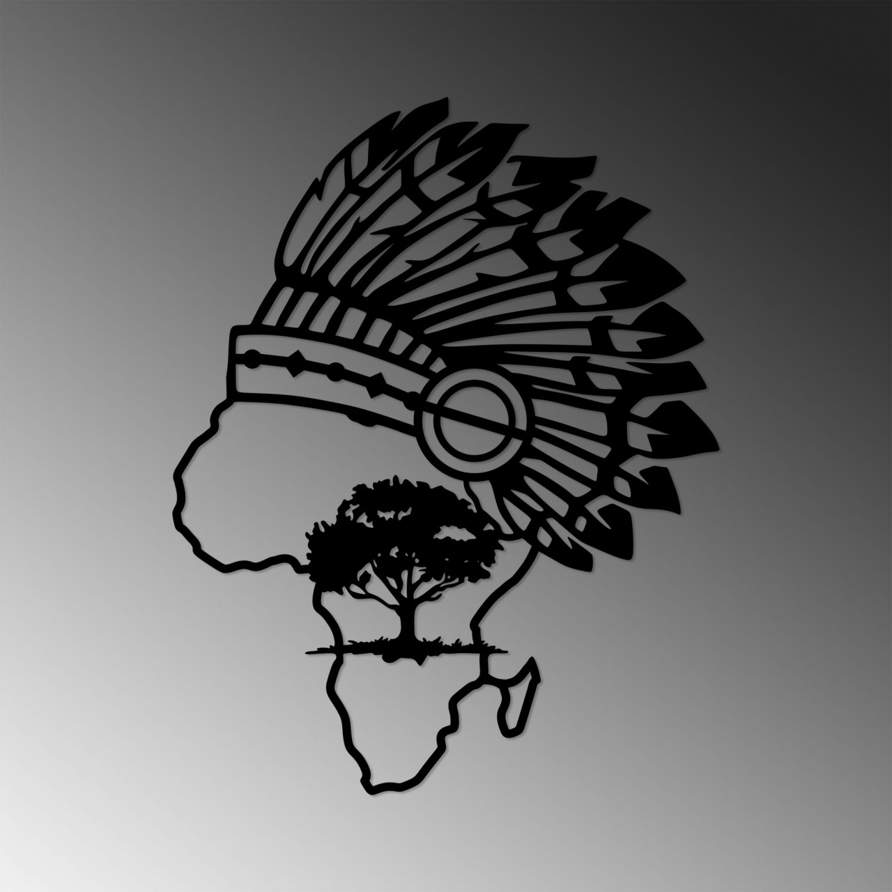 Poze Accesoriu decorativ de perete metalic African - 472