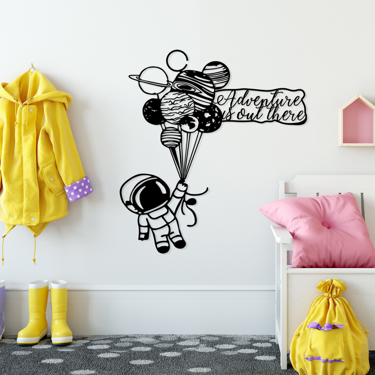 Poze Accesoriu decorativ de perete metalic Astronaut 4