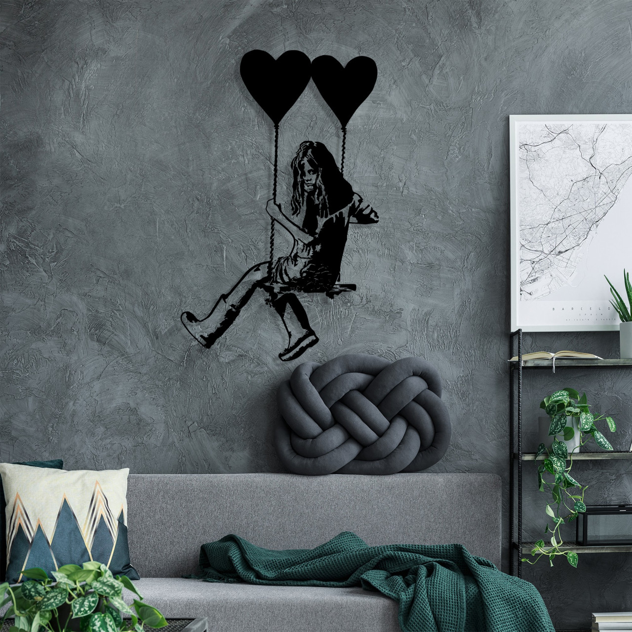 Poze Accesoriu decorativ de perete metalic Banksy art