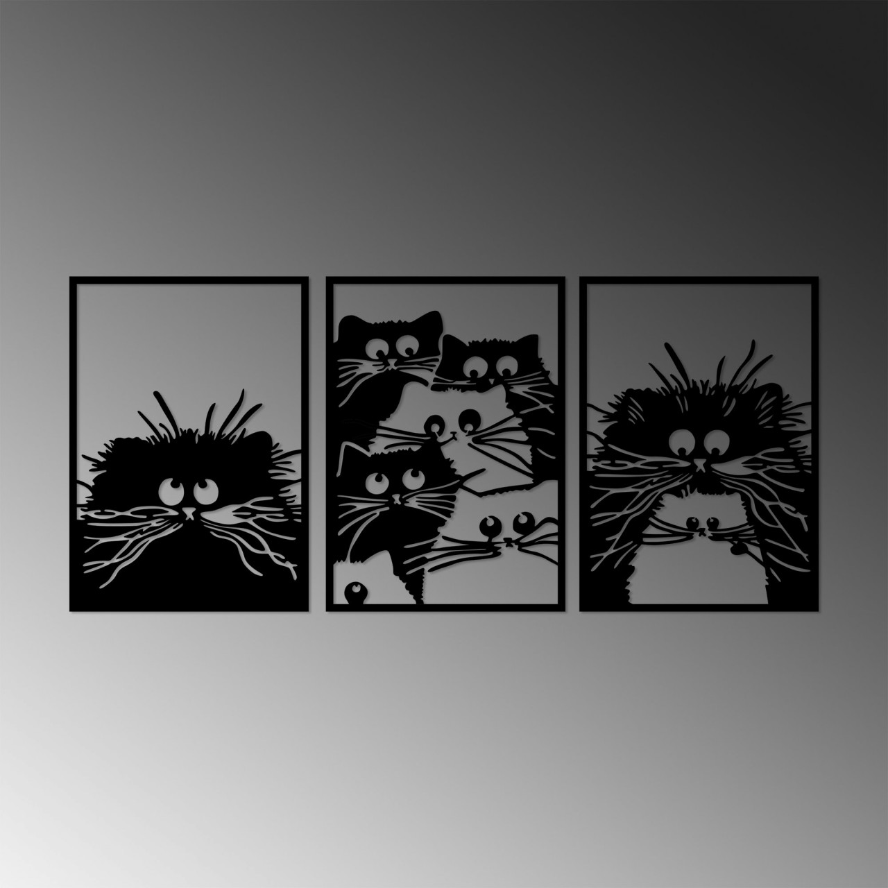Poze Accesoriu decorativ de perete metalic Cats